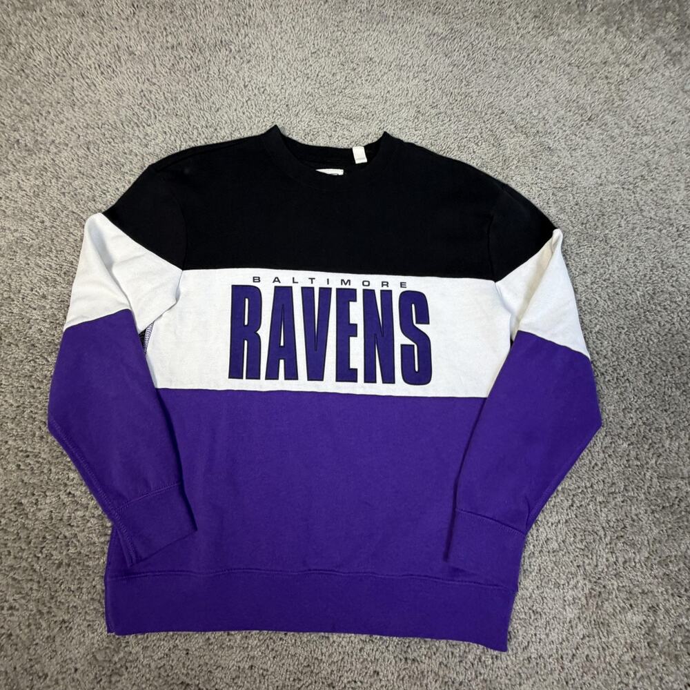 Baltimore Ravens Sweatshirt Mens XS Purple NFL Football Tailgate Crewneck